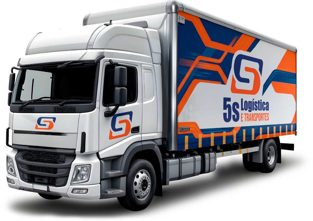 Caminhão da frota 5S Soluções Logísticas em rodovia brasileira